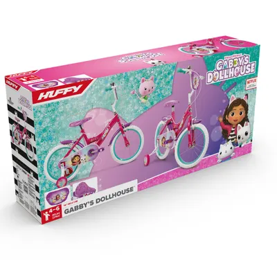 Bicicleta pentru copii 4-6 ani Huffy Gabbys Dollhouse 16 inch cu roti ajutatoare