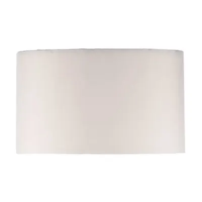 Abajur Madrid White Faux Silk Drum Shade 42.5cm