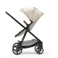 Carucior pentru copii Kinderkraft Newly Classic Sand Beige 4 in 1 cu suspensii, cadru din aluminiu, reversibil si accesorii incluse