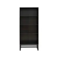 Bibliotecă neagră din lemn masiv de pin 75x175 cm Jolene - Støraa