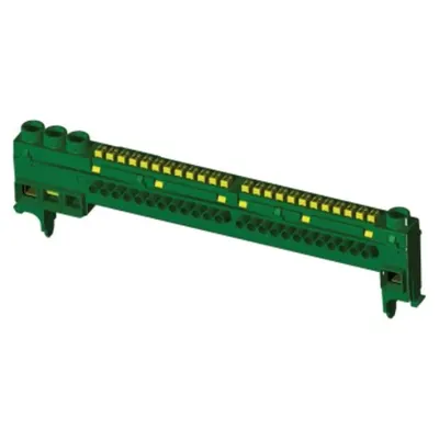 Insulating Neutral Terminal Block - Ip20 - 1x35 + 5x25 For French Standard Modular Enclosures - 26-39-52 Module - Blue
