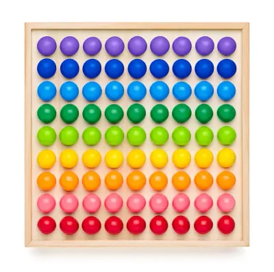 Joc cu 81 de bile colorate din lemn