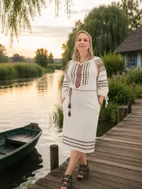 Rochie Traditionala cu broderie Iris 8