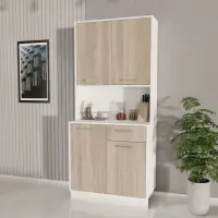 Bufet Oma, Stejar Sonoma/Alb, L 84 cm
