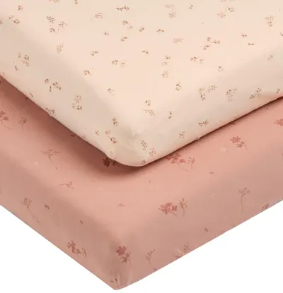Cearșaf cu elastic Mamas & Papas Welcome to the World - Wildflower, 2 buc, 70 х 142 cm