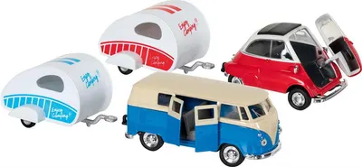 Microbuz clasic - BMW Isetta cu rulota - mai multe culori