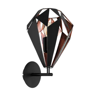 Lampa perete CARLTON 1 negru, copper 220-240V,50/60Hz