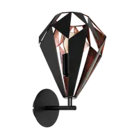 Lampa perete CARLTON 1 negru, copper 220-240V,50/60Hz