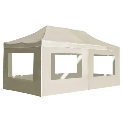 vidaXL Cort de petrecere pliabil cu pereți, crem, 6 x 3 m, aluminiu