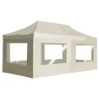 vidaXL Cort de petrecere pliabil cu pereți, crem, 6 x 3 m, aluminiu