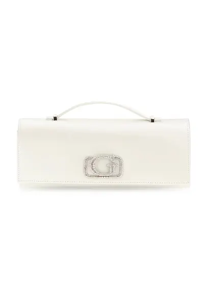 Geanta crossbody cu bareta lant - Alb optic