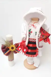 Set Botez Traditional Fete - Sabrina 4 - 2 piese Botez Traditional : costumas, lumanare