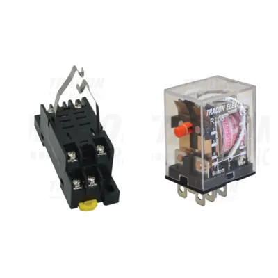 Pachet Releu Miniaturizat de Putere RL08-24DC 24V DC 10A cu Soclu RSPTF-08A