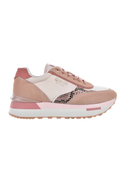Pantofi sport flatform colorblock - Roz prafuit