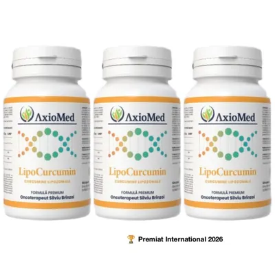 AxioMed LipoCurcumin – supliment alimentar sub forma de capsule, cel mai puternic antiinflamator natural – 180 cps