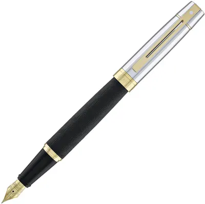 Stilou Sheaffer 300 - Engraved Matt Black Barrel and Shiny Chrome Cap, M