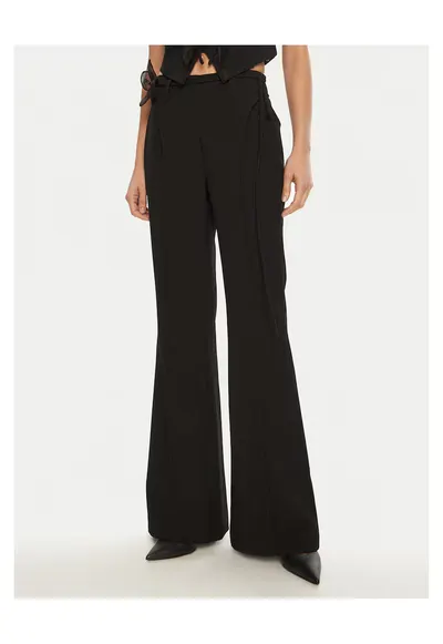 Pantaloni evazati pentru dama - negru - textil