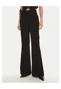 Pantaloni evazati pentru dama - negru - textil