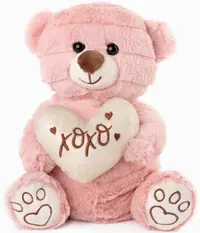 Jucărie de pluș Amek Toys - Urs cu inimă HO-HO, 23 cm