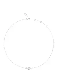 Colier decorat cu Mother of Pearl si cristale - Argintiu