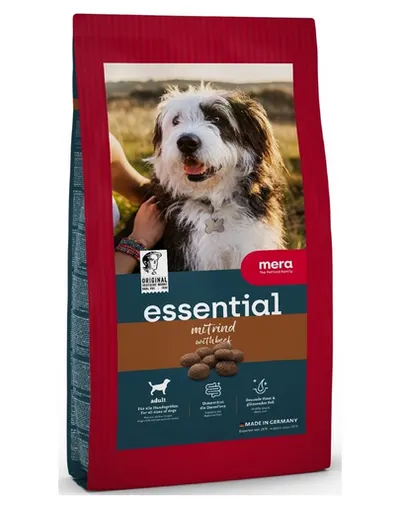 Hrană uscată câini adulți activitate normală, vită MERA Essential Adult 12,5 kg