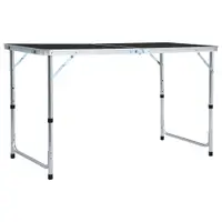 Gossi masa de camping pliabila, gri, 120 x 60 cm, aluminiu