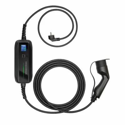 Statie de incarcare EV portabila Type 2 + priză Schuko, reglabil 10A/16A, monofazat