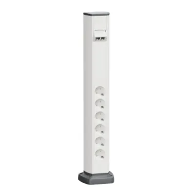 Optiline 45, Minicoloana 1 fata 6xprize 2P+E+2xprize date RJ45 6UTP, alb