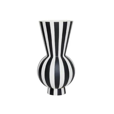 Vază albă/neagră din gresie lucrată manual (înălțime 28 cm) Toppu – OYOY Living Design