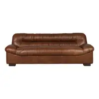 Canapea maro cu tapițerie din piele 214 cm Douglas – Dutchbone