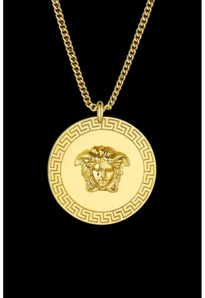 Colier Unisex Medusa Placat Cu Aur Galben