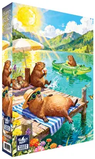 Puzzle Black Sea de 1000 piese - Plaja însorită a capibarelor