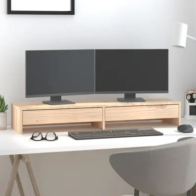 Gossi suport pentru monitor, 100x27x15 cm, lemn masiv de pin