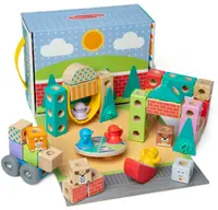 Constructor din lemn Melissa & Doug Blockables - Oraş, 73 piese