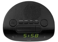 Radio cu ceas JVC RA-E111B, tuner digital FM/AM, alarma duala, Sleep, Snooze (Negru)