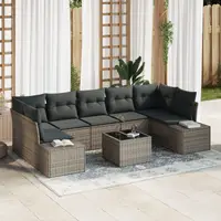 Gossi set de canapea de gradina cu perne gri din ratan
