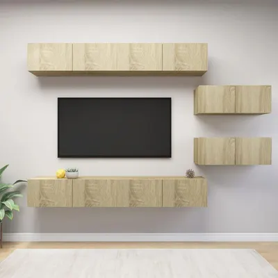 vidaXL Set de dulapuri TV, 6 piese, stejar sonoma, lemn prelucrat