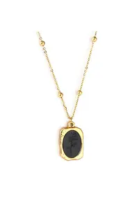 Colier auriu - din otel inoxidabil - suflat cu aur 18k - cu pandantiv vintage - Adalia C1