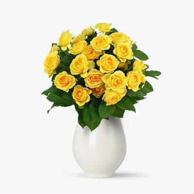 Buchet de 5 minirosa galbeni