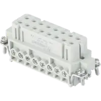 Insert pentru conector Mama - 66X16 - 16P + E 16A 250V / 4kV / 3 - ȘURUB CONNECTION - CU PLATE - GRI