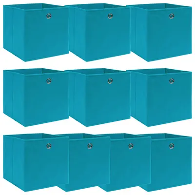 Gossi cutii de depozitare, 10 buc., bleu, 32x32x32 cm, textil