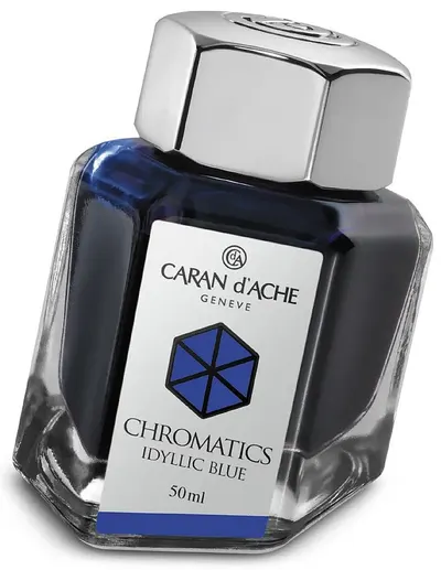 Cerneala pentru stilou Caran d'Ache Chromatics - Idyllic Blue, 50 ml