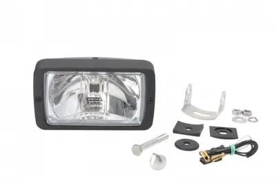 Far universal stanga dreapta (faza lunga, H3, 12 24V, latime 156mm, inaltime 92mm, alb, plastic, negru, lungime cablu: 150mm)