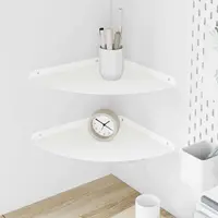 vidaXL Raft Suspendat pentru Colț 2 buc. Alb 30 x 30 x 2 cm