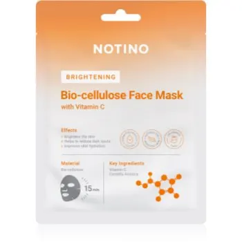 Notino Brightening Bio-Cellulose Face Mask with Vitamin C mască textilă iluminatoare
