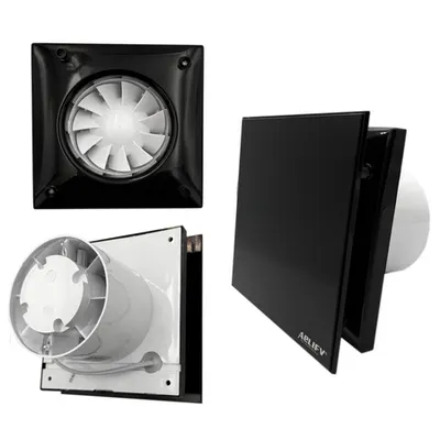 Ventilator de perete 100mm 230V 10w sticla negru