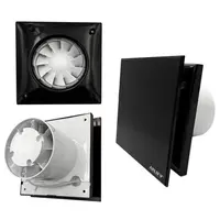 Ventilator de perete 100mm 230V 10w sticla negru