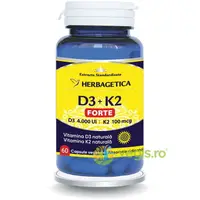 Vitamina D3 4000 U.I + K2 100mcg Forte 60cps