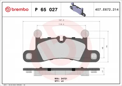 Set Placute Frana Spate Potrivit Audi E-Tron Gt; Porsche 911, 911 Targa, Cayenne, Taycan, Taycan Cross Turismo, Taycan Sport Turismo; Vw Touareg 2.9-Electric 01.10