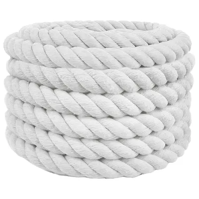 vidaXL Sfoară din Bumbac 40 mm 25 m Alb 100% bumbac